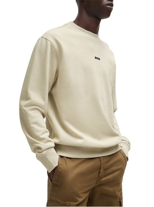Felpa uomo beige in cotone Boss Orange | 50514541271